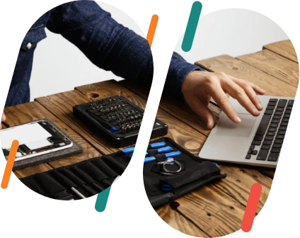 Muž pracující na počítači