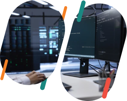 Záběr na počítač v serverovně